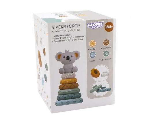 WOOPIE Zestaw Edukacyjna Piramdka Koala 2w1 Gryzak