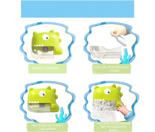 WOOPIE Zabawka do Kąpieli Dinozaur do Robienia Piany Pomarańczowy