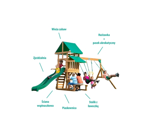 Backyard Discovery Belmont Drewniany Plac Zabaw 6w1
