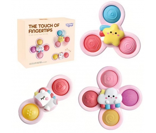 WOOPIE BABY Kosmiczny Spinner Pop-it  Zabawka Sensoryczna  Wymienne 3 szt Różowy.