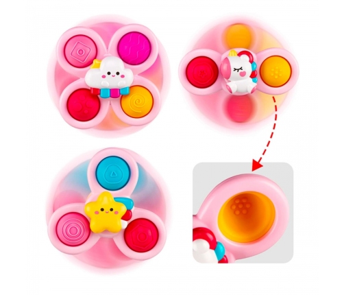 WOOPIE BABY Kosmiczny Spinner Pop-it  Zabawka Sensoryczna  Wymienne 3 szt Różowy.