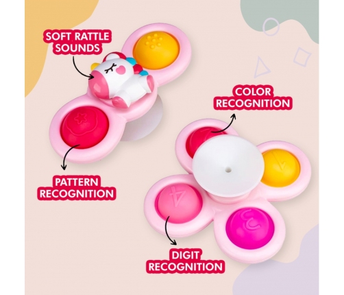 WOOPIE BABY Kosmiczny Spinner Pop-it  Zabawka Sensoryczna  Wymienne 3 szt Różowy.