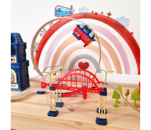 WOOPIE Kolejka Elektryczna 2w1 Składana w Walizkę 87 el. - Długość 3,5 m