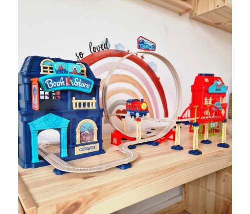 WOOPIE Kolejka Elektryczna 2w1 Składana w Walizkę 87 el. - Długość 3,5 m