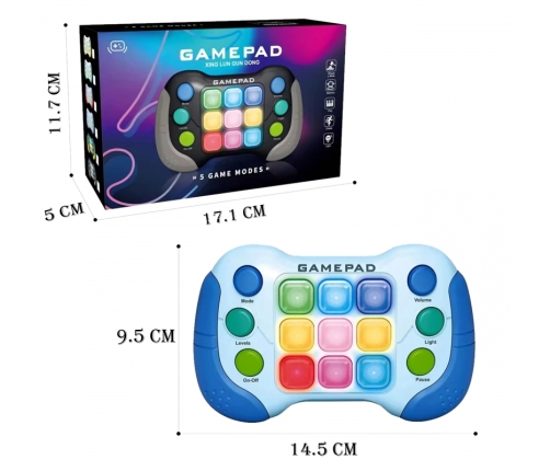 WOOPIE Elektroniczna Gra Zręcznościowa Pop-It Fidget Toy Gamepad Niebieski