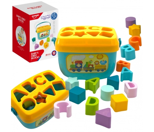 WOOPIE BABY Sorter 2w1 Skrzynka Walizka + Nauka Alfabetu i Kształtów