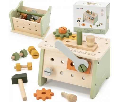 VIGA PolarB Mini Warsztat 2w1 Skrzynka z Narzędziami Zestaw Drewniany