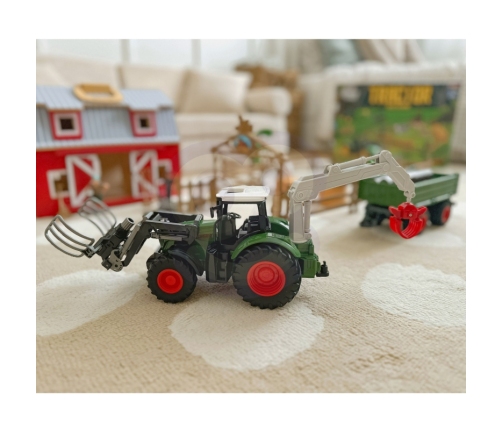 WOOPIE Zestaw Maszyn Rolniczych Traktor Ciągnik Zagroda Mini Farma Osada Rolnicy