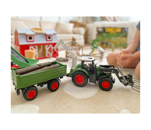 WOOPIE Zestaw Maszyn Rolniczych Traktor Ciągnik Zagroda Mini Farma Osada Rolnicy