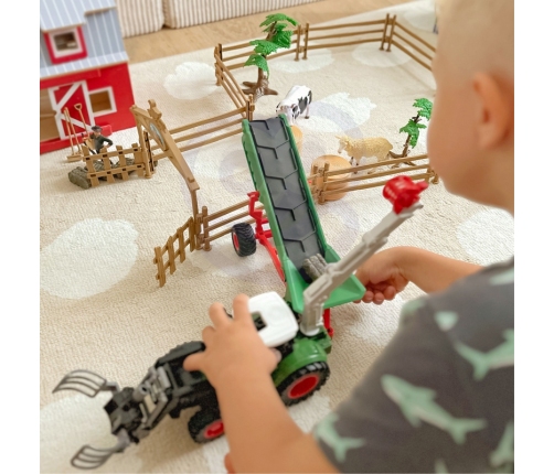 WOOPIE Zestaw Maszyn Rolniczych Traktor Ciągnik Zagroda Mini Farma Osada Rolnicy