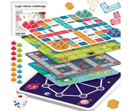 WOOPIE Zestaw Gier Planszowych Logicznych 10w1