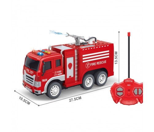 WOOPIE Zdalnie Sterowane Auto Wóz Strażacki RC Funkcja Pryskania Wodą