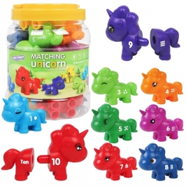 WOOPIE Figurki Montessori Zestaw Edukacyjny Jednorożce do Składania "Dopasuj Cyferki" 13 el. WOOPIE Figurki Montessori Zestaw Edukacyjny Jednorożce do Składania "Dopasuj Cyferki" 13 el.