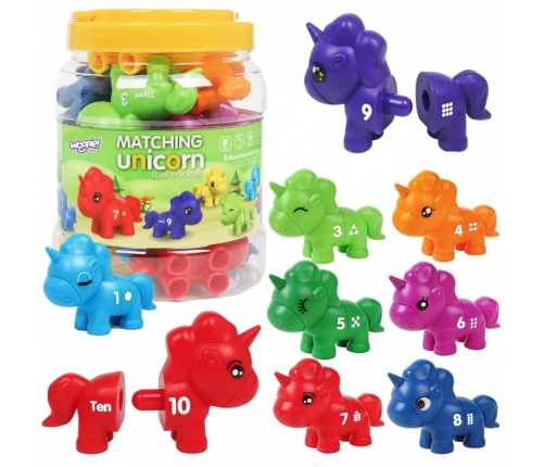 WOOPIE Figurki Montessori Zestaw Edukacyjny Jednorożce do Składania 