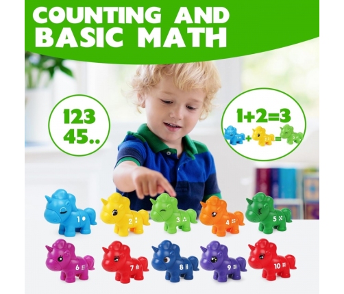 WOOPIE Figurki Montessori Zestaw Edukacyjny Jednorożce do Składania 