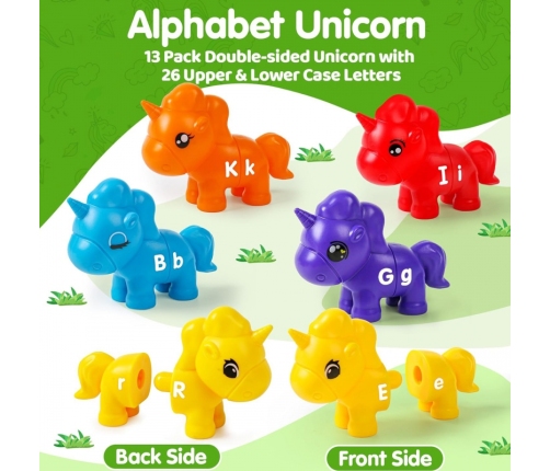 WOOPIE Figurki Montessori Zestaw Edukacyjny Jednorożce do Składania 