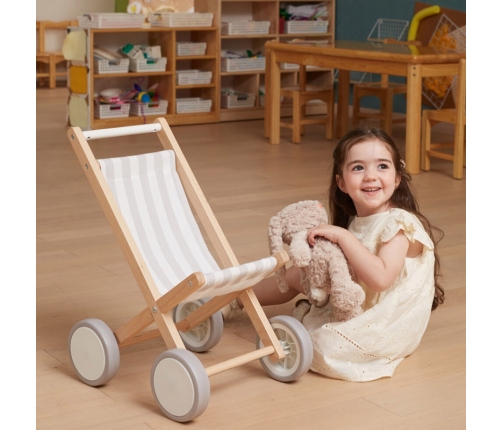 VIGA Drewniany Wózek Dla Lalek Spacerówka