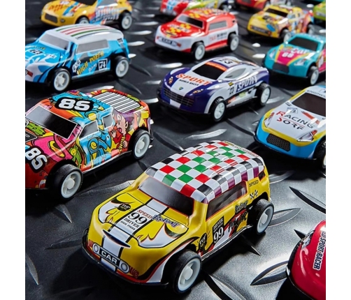 WOOPIE Zestaw Aut Wyścigowych w Pudełku 30 el. + Mata