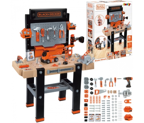 SMOBY Duży Warsztat Black & Decker Bricolo Ultimate + 95 Akcesoriów