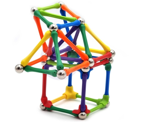 WOOPIE Klocki Magnetyczne Konstrukcyjne Układanka 110 el._4SZT