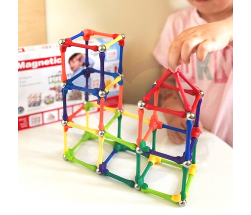 WOOPIE Klocki Magnetyczne Konstrukcyjne Układanka 110 el._8SZT