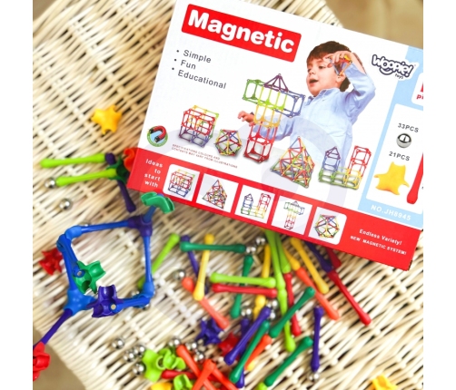 WOOPIE Klocki Magnetyczne Konstrukcyjne Układanka 110 el._8SZT