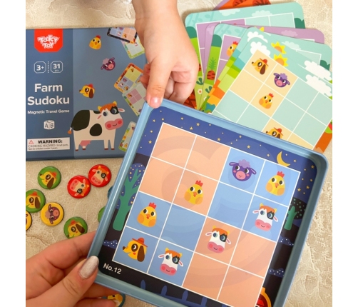 TOOKY TOY Gra Sudoku Dla Dzieci Wersja Farma