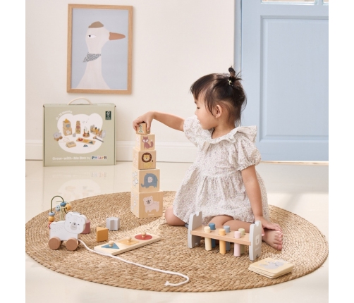 VIGA Zestaw Zabawek Edukacyjnych Pudełko Box od 12 miesiąca do 18 miesiąca