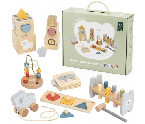 VIGA Zestaw Zabawek Edukacyjnych Pudełko Box od 12 miesiąca do 18 miesiąca