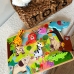 Tooky Toy Drewniane Puzzle Montessori Zwierzątka ZOO Safari Dopasuj Kształty