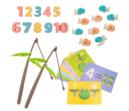 WOOPIE Waga Szalkowa Równoważnia Gra Łowienie Dinozaurów Rybek Nauka Liczydło