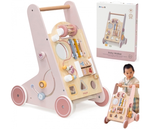 VIGA PolarB Drewniany Pchacz Chodzik Różowy Edukacyjny