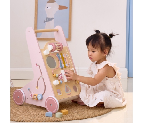 VIGA PolarB Drewniany Pchacz Chodzik Różowy Edukacyjny