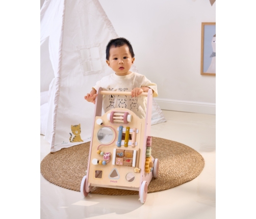 VIGA PolarB Drewniany Pchacz Chodzik Różowy Edukacyjny