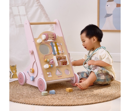 VIGA PolarB Drewniany Pchacz Chodzik Różowy Edukacyjny