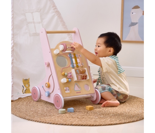 VIGA PolarB Drewniany Pchacz Chodzik Różowy Edukacyjny