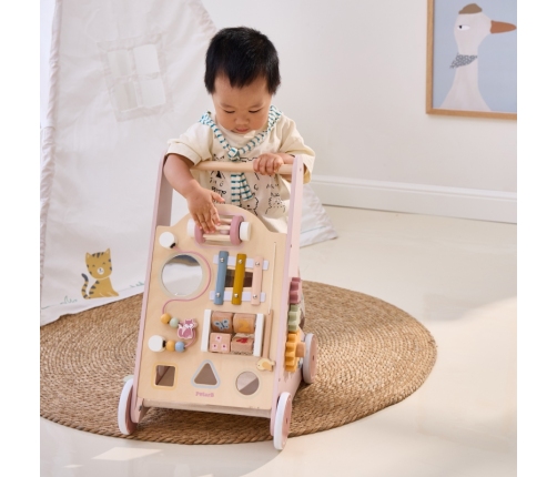 VIGA PolarB Drewniany Pchacz Chodzik Różowy Edukacyjny