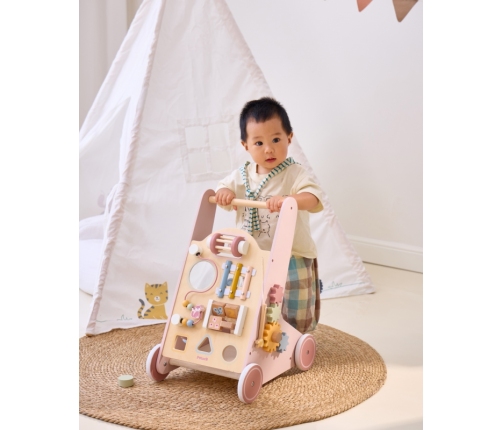 VIGA PolarB Drewniany Pchacz Chodzik Różowy Edukacyjny