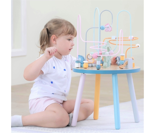 VIGA PolarB Drewniany Stolik Edukacyjny Manipulacyjny Przeplatanka Montessori