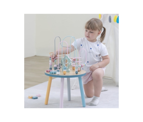 VIGA PolarB Drewniany Stolik Edukacyjny Manipulacyjny Przeplatanka Montessori
