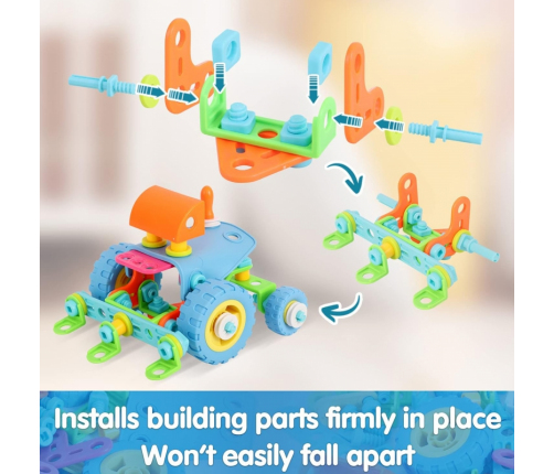 WOOPIE Zestaw Pojazdów Klocki Konstrukcyjny 6w1 STEM