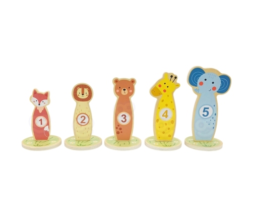 TOOKY TOY Rzut do Celu Drewniana Gra Zręcznościowa Obręcze 15 el.