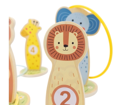 TOOKY TOY Rzut do Celu Drewniana Gra Zręcznościowa Obręcze 15 el.