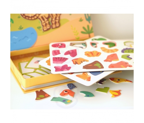 TOOKY TOY Układanka Magnetyczna Dinozaury Puzzle