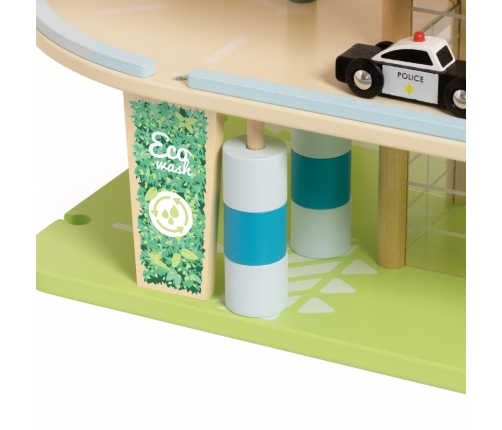 CLASSIC WORLD Drewniany 3 Poziomowy Garaż XL z Windą 