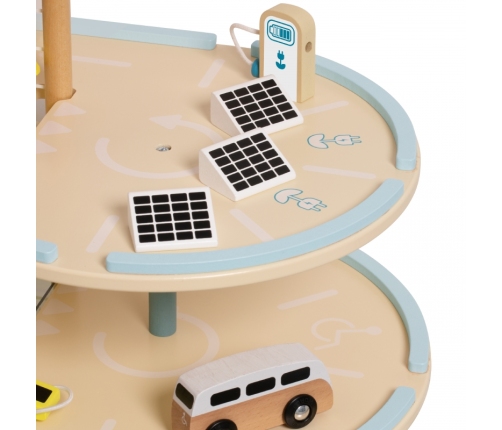 CLASSIC WORLD Drewniany 3 Poziomowy Garaż XL z Windą 