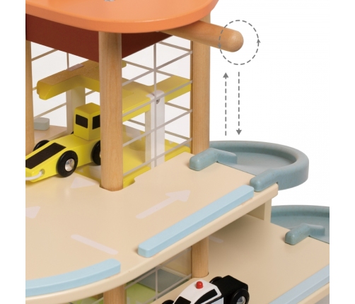 CLASSIC WORLD Drewniany 3 Poziomowy Garaż XL z Windą 