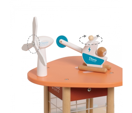 CLASSIC WORLD Drewniany 3 Poziomowy Garaż XL z Windą 