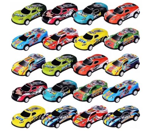 WOOPIE Zestaw Aut Wyścigowych  Autka w Pudełku 50 el. + Mapka