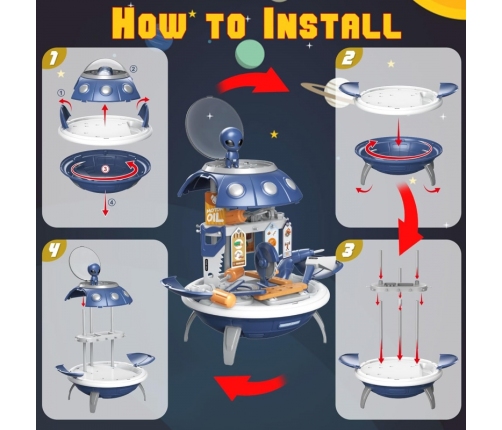WOOPIE Warsztat 3w1 Plecak Projektor UFO 52 el.